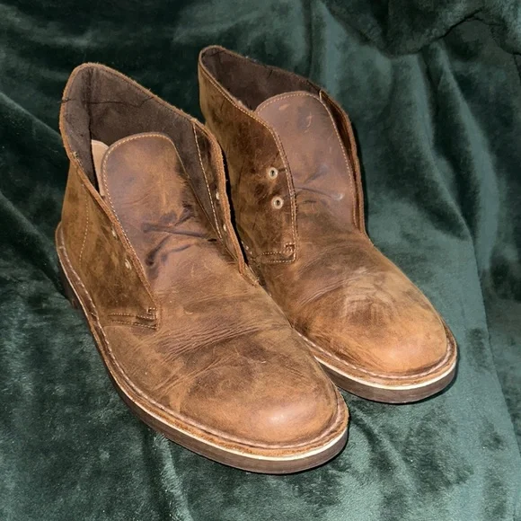 Clarks | Shoes | Clarks Desert Boots Brown Leather Mens Size  display picture 3